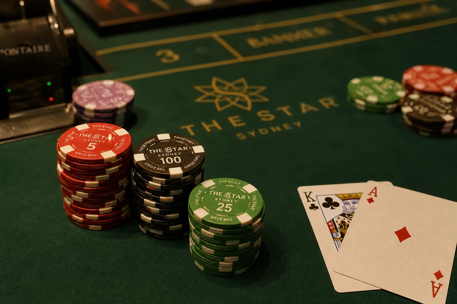 Harbour Lights Casino chips and tables